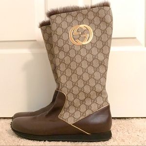 Brand New Gucci Rabbit Fur Lined Boots Size 39